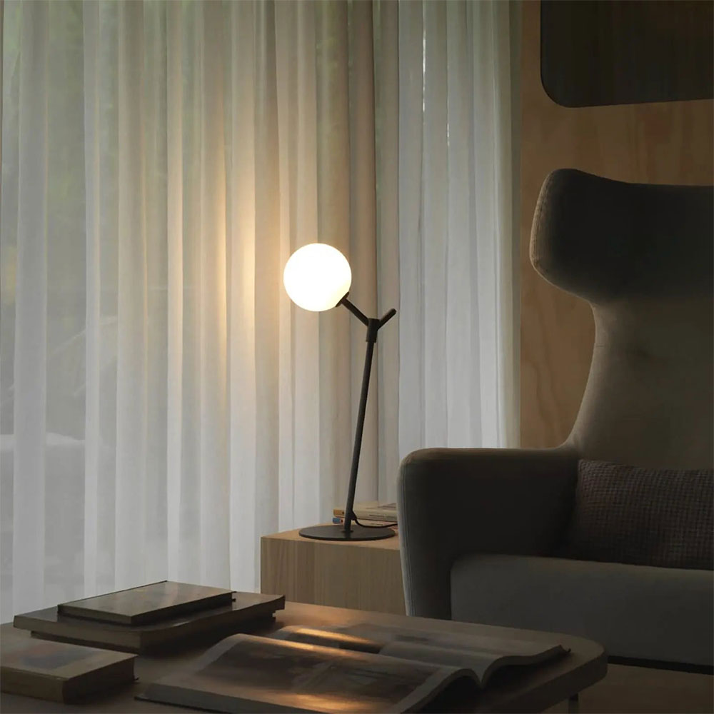 Atom 5W LED Table Lamp Matt Black / Opal - ARO.S1214/NEG/OPAL