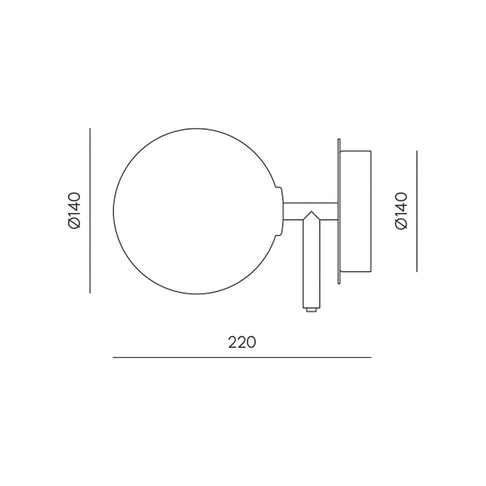 Atom 5W LED Wall Light Matt Black / Opal - ARO.A1214/NEG/OPAL