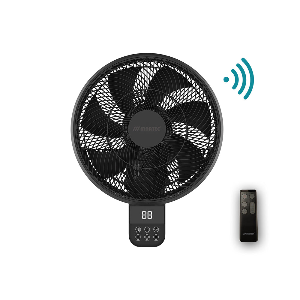 Avalon DC 14" Smart Wall Fan With Remote Control Matt Black - MWFA350M