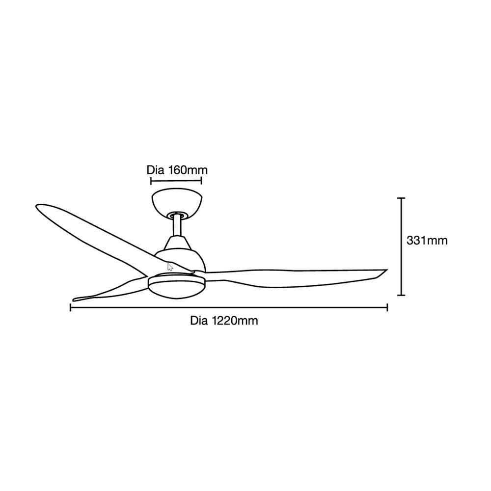 Avoca 48" DC Smart Ceiling Fan With WIFI Remote Control Matt White + LED Light - MADC1233WWR
