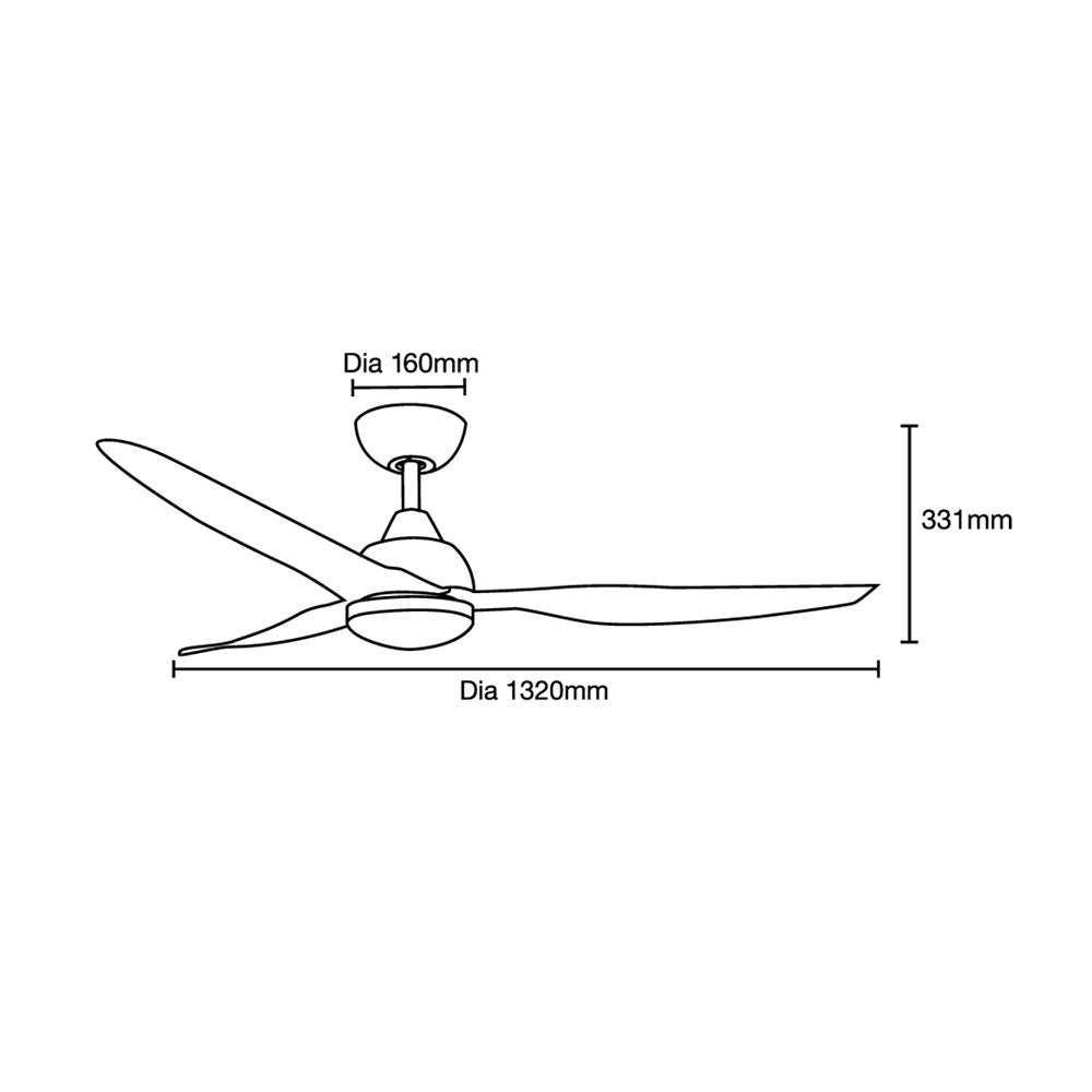 Avoca 52" DC Smart Ceiling Fan With WIFI Remote Control Matt White / Oak + LED Light - MADC1333WOR