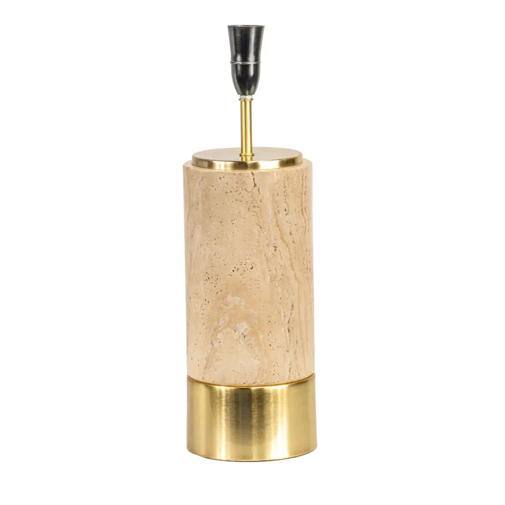 Paola Travertine Table Lamp With White Shade - B12378