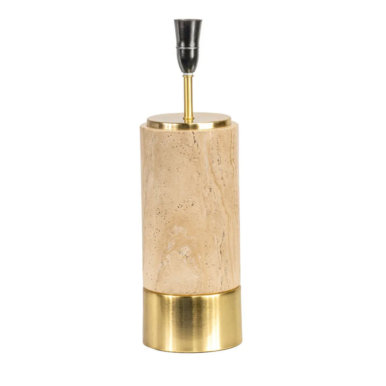 Paola Travertine Table Lamp With White Shade - B12378