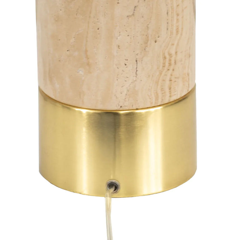 Paola Travertine Table Lamp With White Shade - B12378