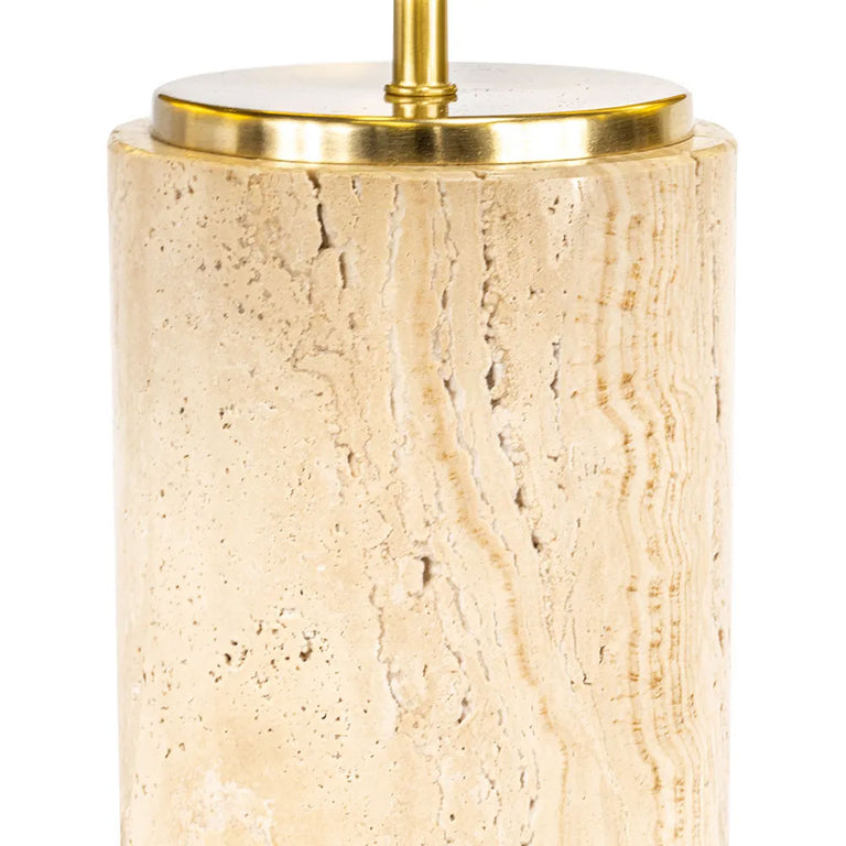 Paola Travertine Table Lamp With White Shade - B12378