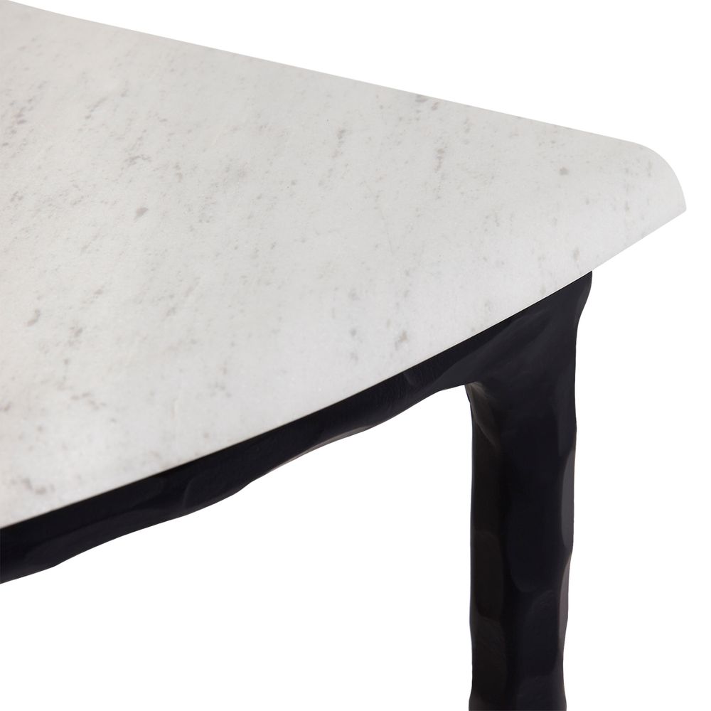 Heston Marble Demilune Table Black - B32169