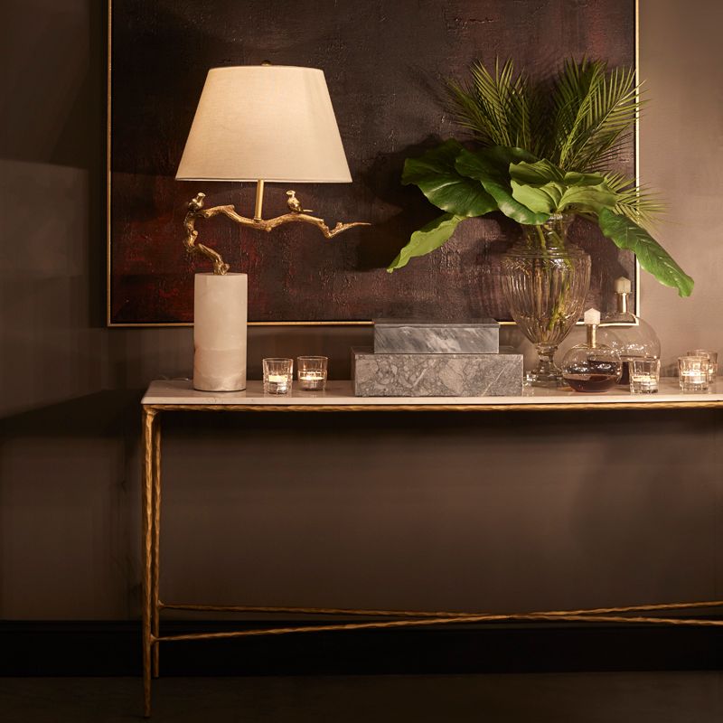 Heston Marble Console Table Large Brass - B32184