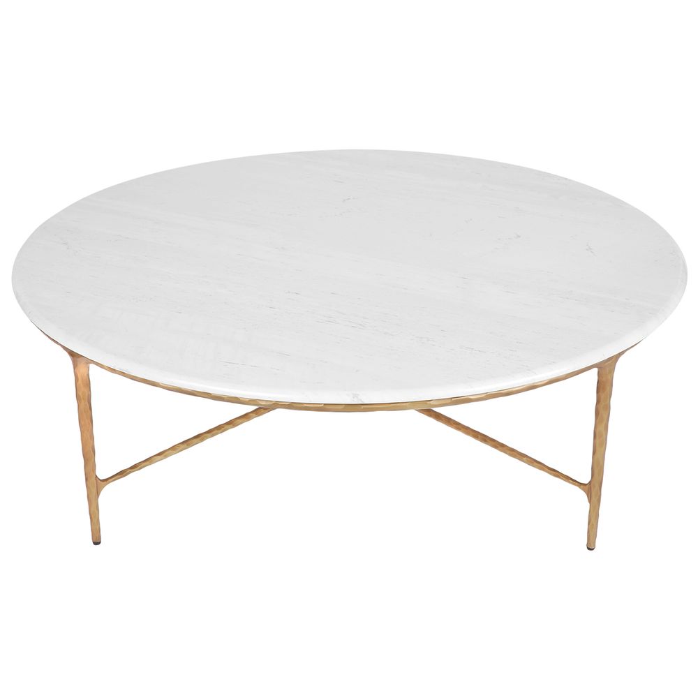 Heston Round Marble Coffee Table Brass - B32185