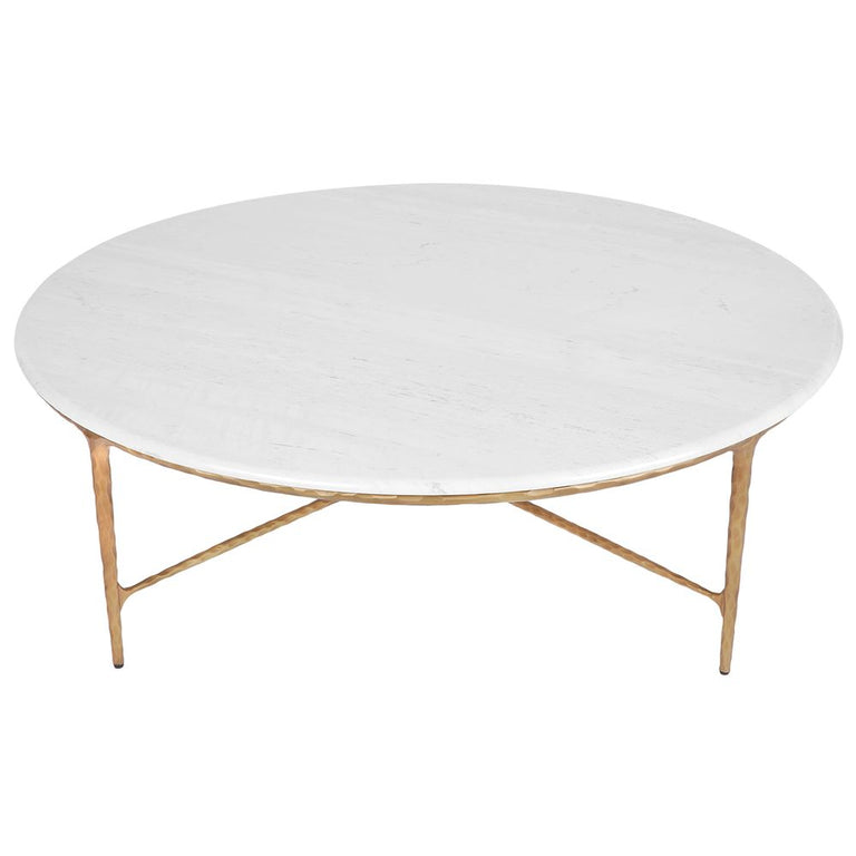 Heston Round Marble Coffee Table Brass - B32185