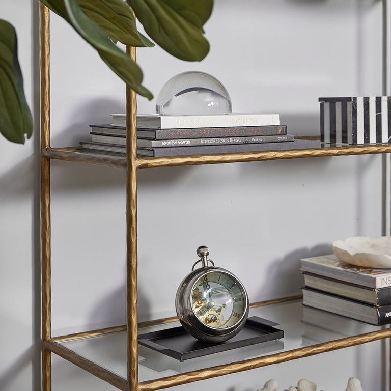 Heston Shelving Unit Brass - B32220