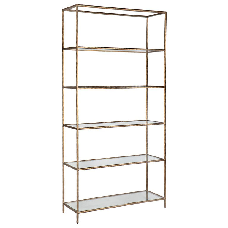 Heston Shelving Unit Brass - B32220