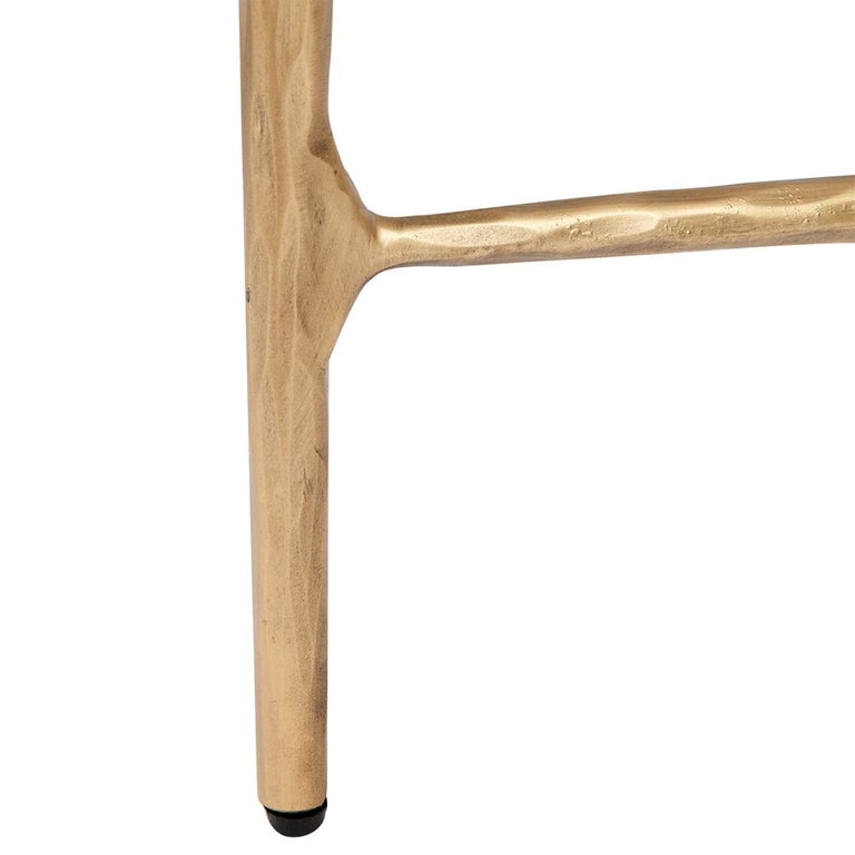 Heston Square Marble Side Table Brass - B32779