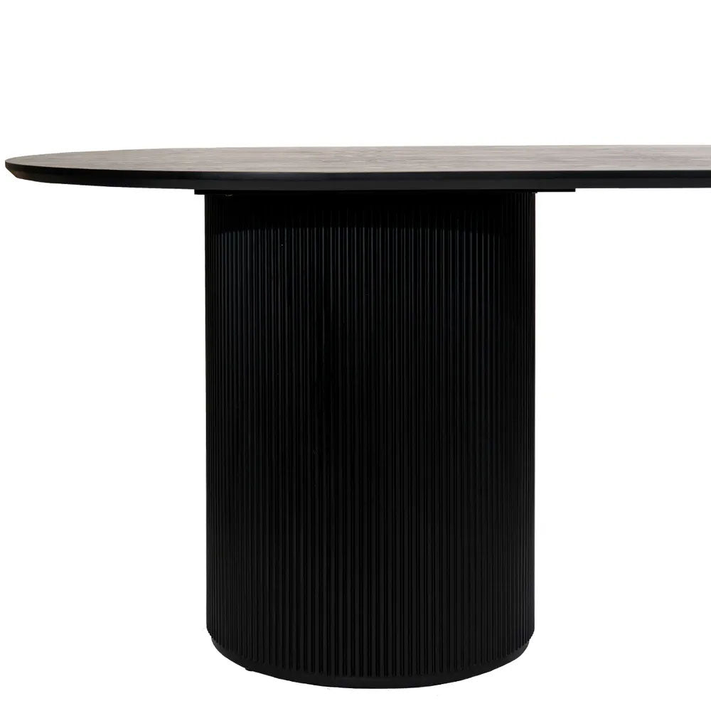 Arlo Oval Dining Table 2.4m Black - B32894