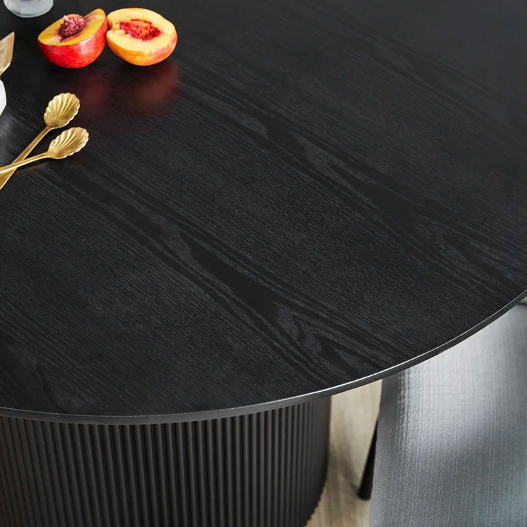 Arlo Oval Dining Table 2.4m Black - B32894