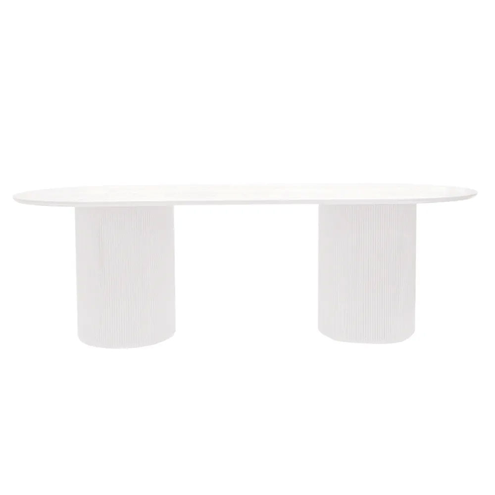 Arlo Oval Dining Table 2.4m White - B32895