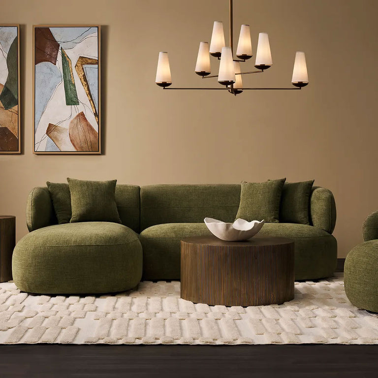 Greenwich Modular 3 Seater Sofa with Left Chaise Sage Chenille - B33507