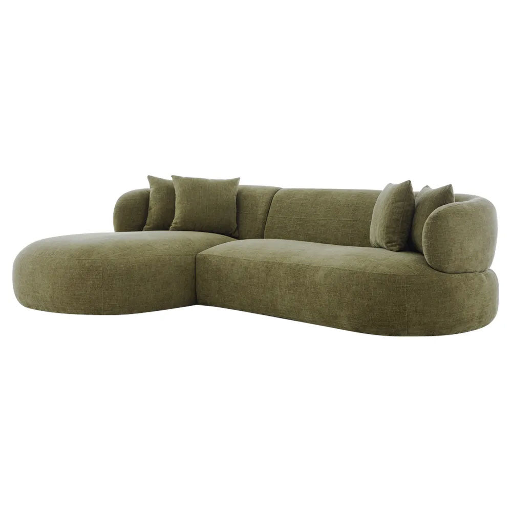 Greenwich Modular 3 Seater Sofa with Left Chaise Sage Chenille - B33507