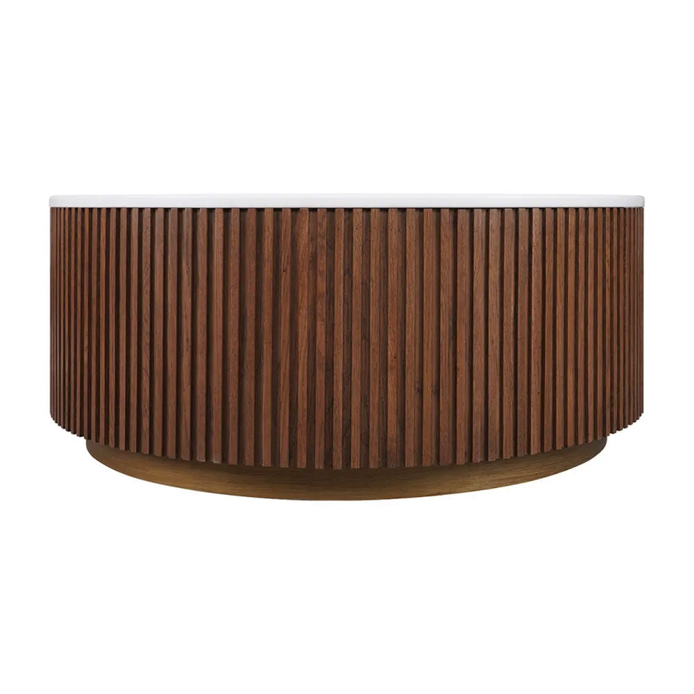 Mason Round Coffee Table Medium Walnut - B33577