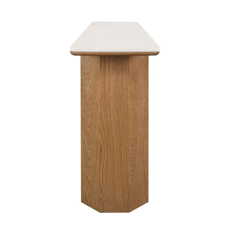 Barlow Marble Console Table Natural Oak - B33762