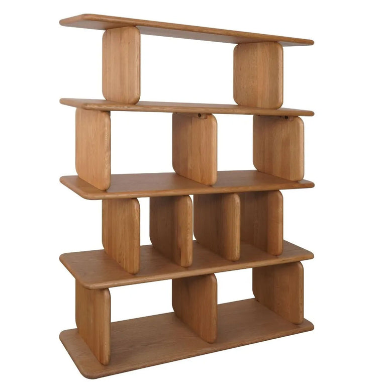 Tudor Oak Shelving Unit 4 Tier Natural - B33779