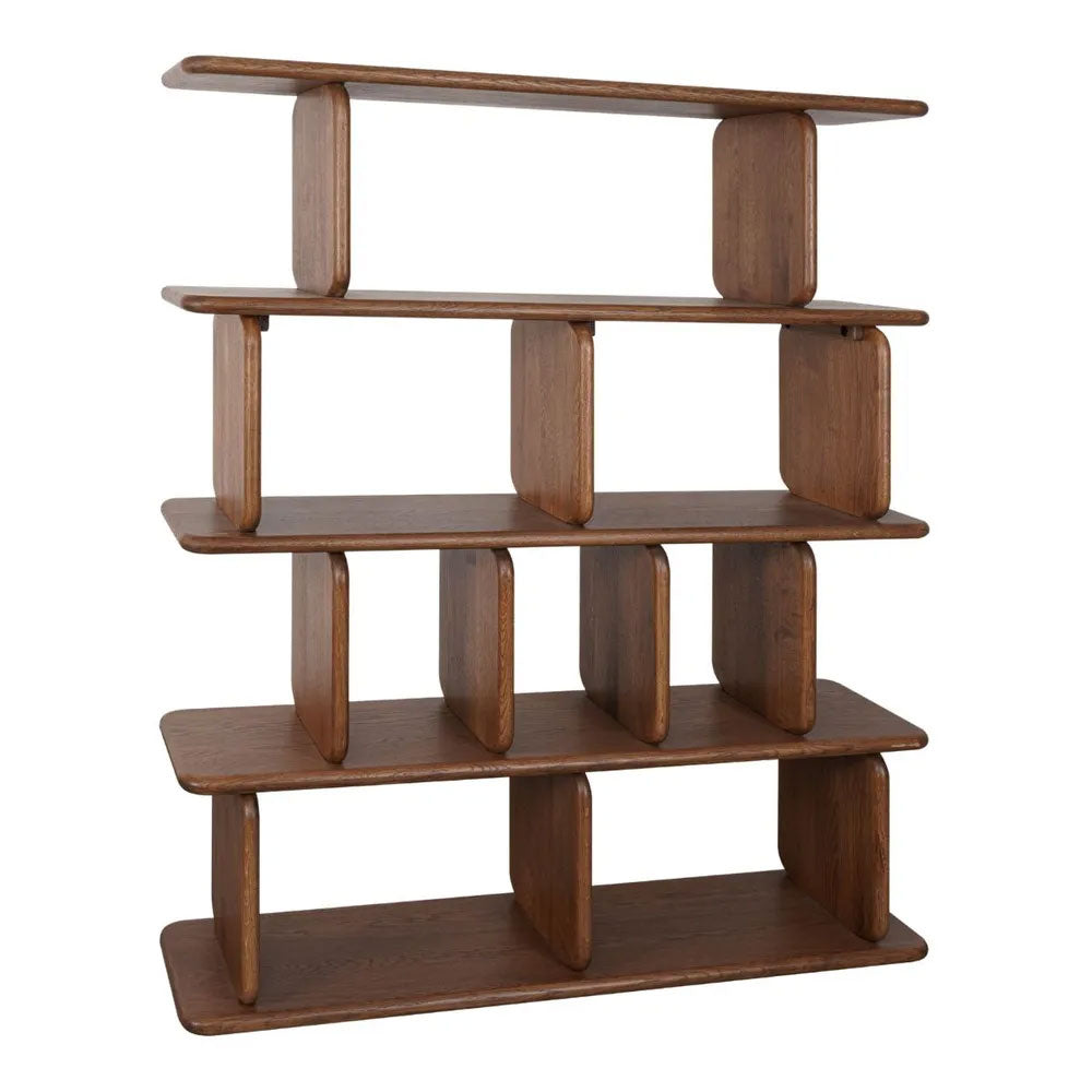 Tudor Oak Shelving Unit 4 Tier Walnut - B33780
