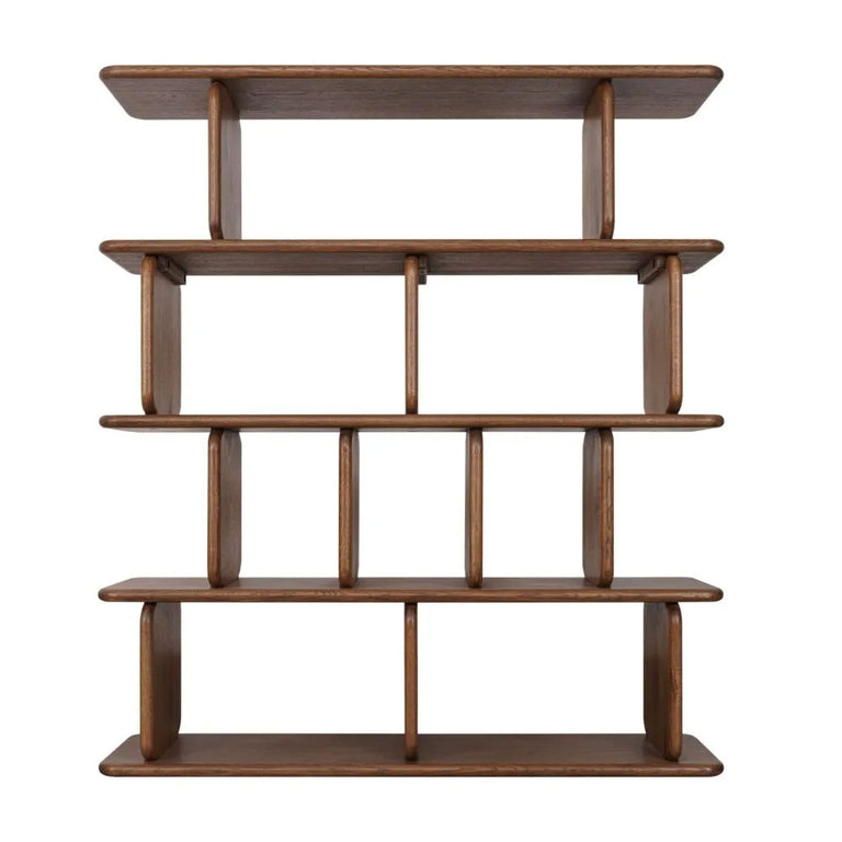 Tudor Oak Shelving Unit 4 Tier Walnut - B33780