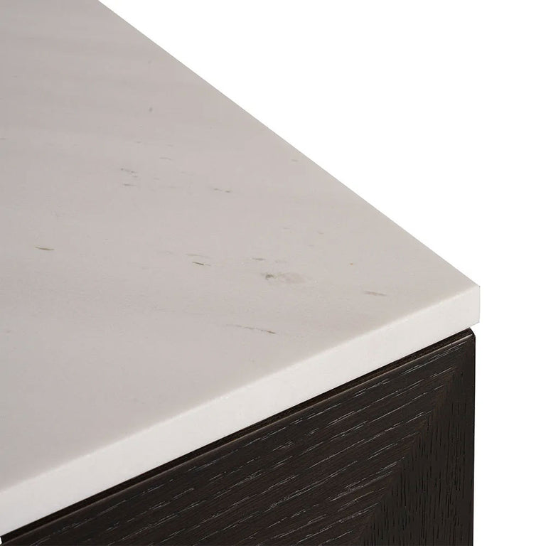 Benedict Smoked Oak Buffet Range White Marble - B34089