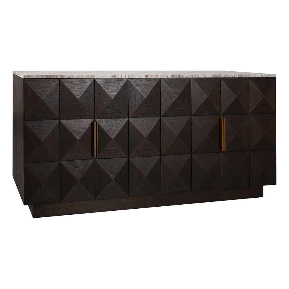 Benedict Smoked Oak Buffet Range River Brown Marble - B34090