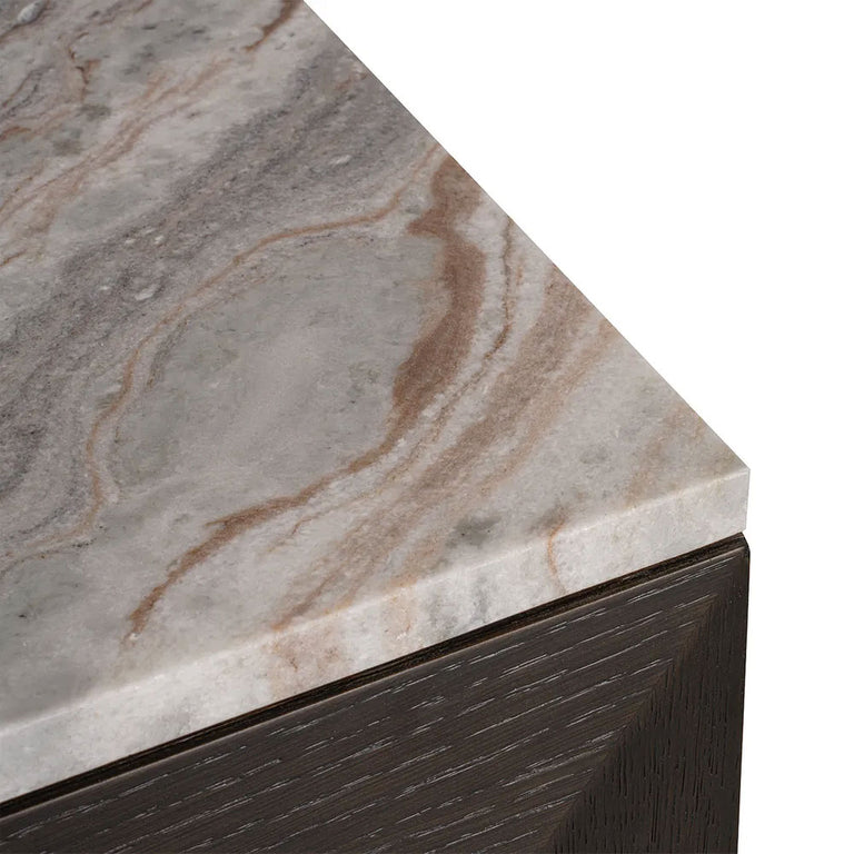 Benedict Smoked Oak Buffet Range River Brown Marble - B34090