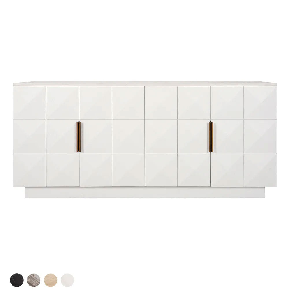 Benedict White Oak Buffet Range White Marble - B34093