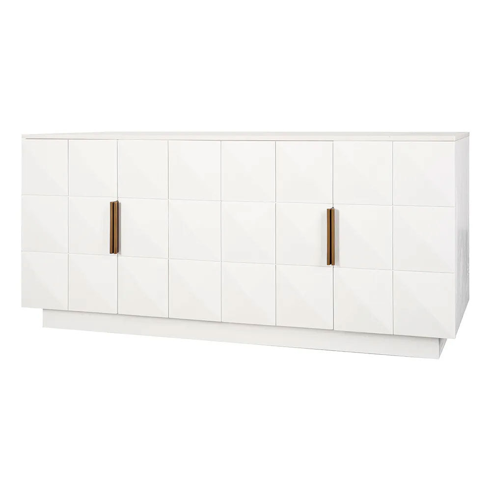 Benedict White Oak Buffet Range White Marble - B34093
