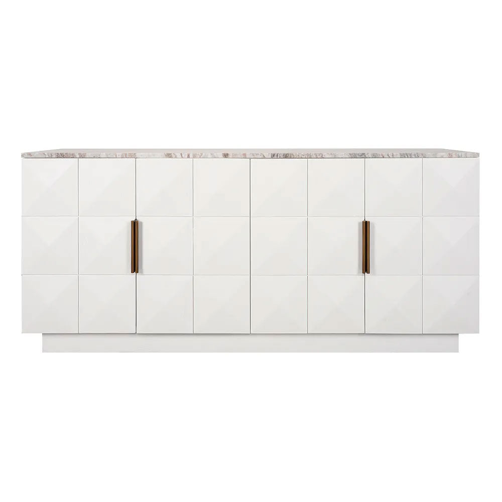 Benedict White Oak Buffet Range River Brown Marble - B34094