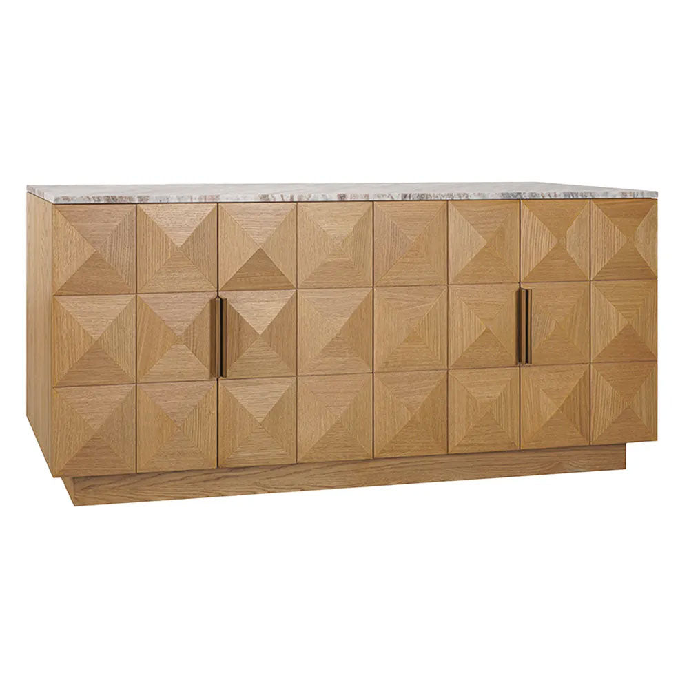 Benedict Natural Oak Buffet River Brown Marble - B34098