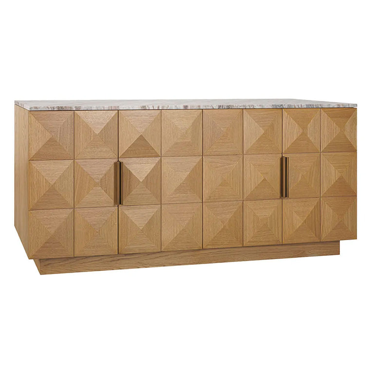 Benedict Natural Oak Buffet River Brown Marble - B34098