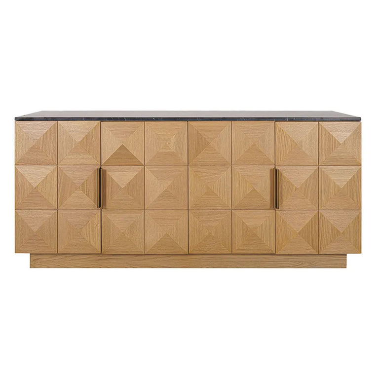 Benedict Natural Oak Buffet Black Marble - B34100