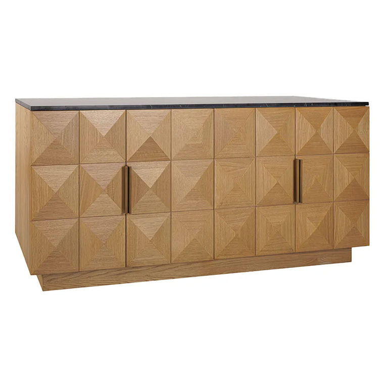 Benedict Natural Oak Buffet Black Marble - B34100