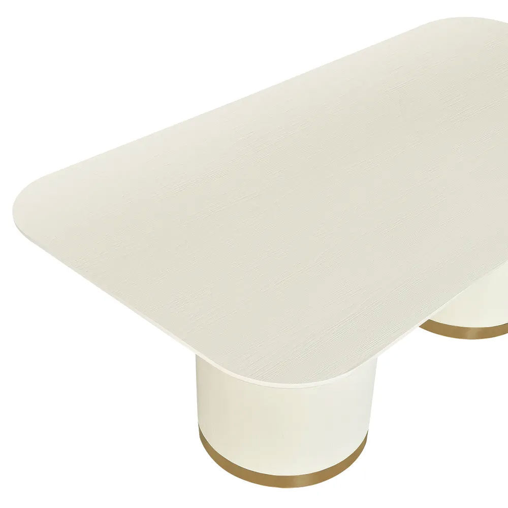 Eli Rectangular Dining Table 2.4m Ivory - B34315
