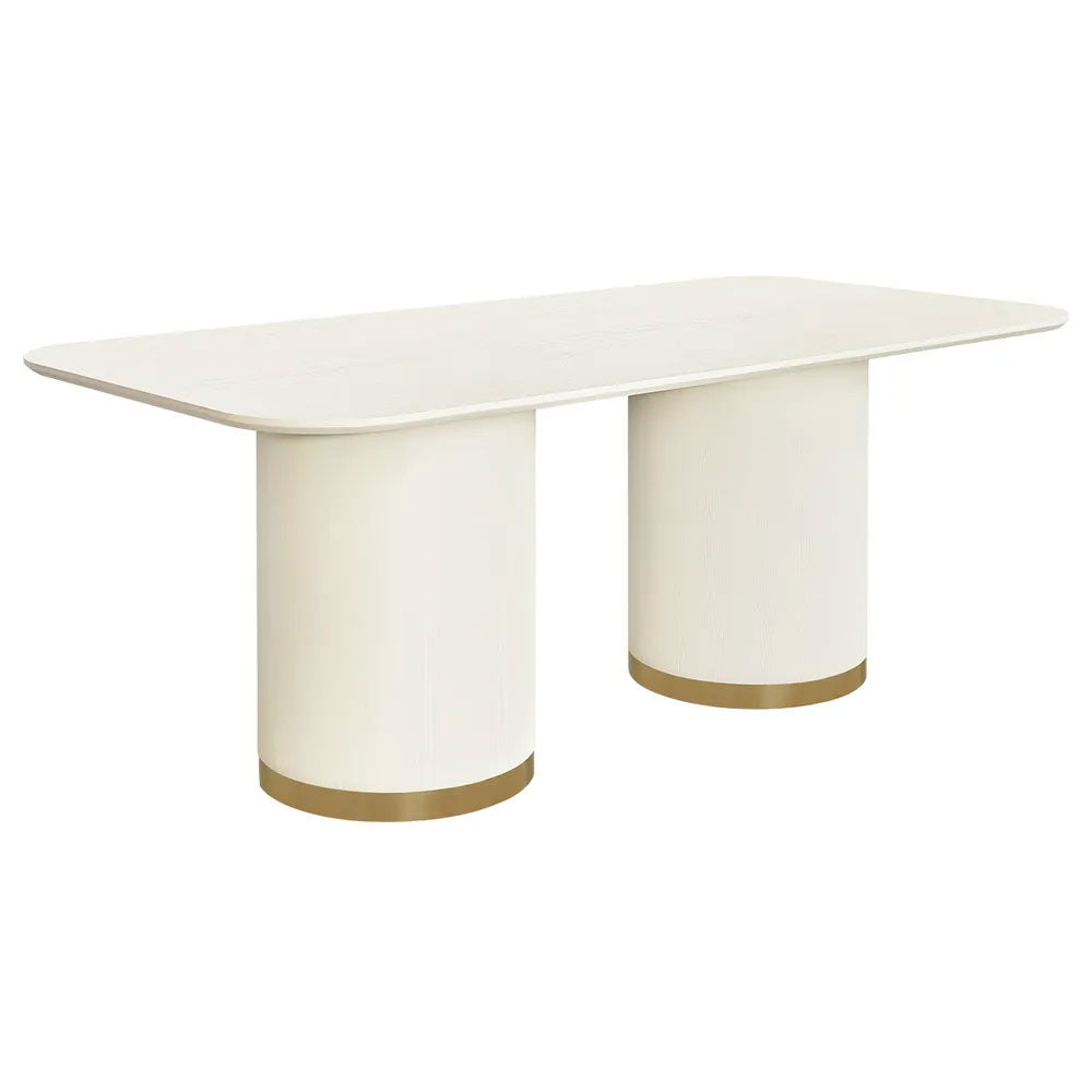 Eli Rectangular Dining Table 2m Ivory - B34319