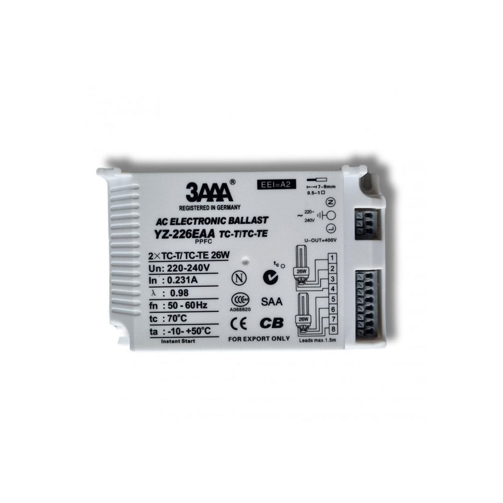 2 X 26W 3AAA Ballast for Fluorescent Lamps YZ-226EAA - BAL-PLC226