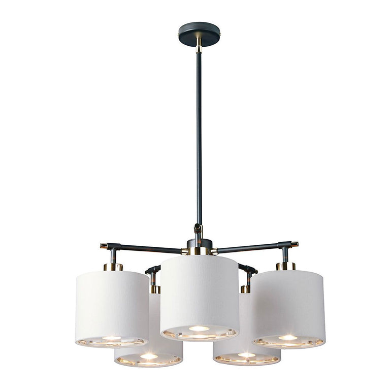 Balance 5 Light Chandelier Black / Polished Nickel - BALANCE5-BKPN