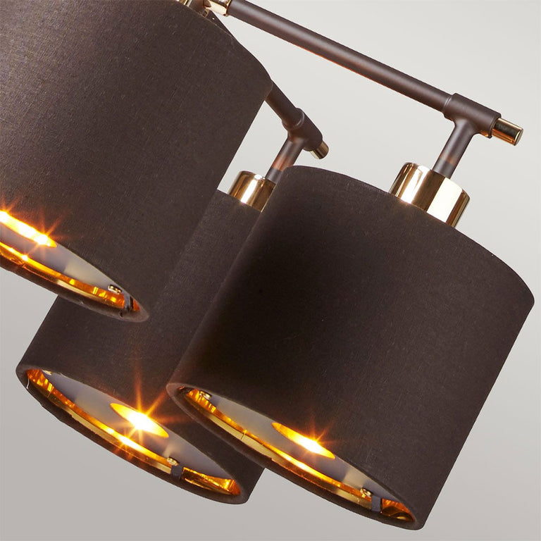 Balance 5 Light Chandelier Brown / Polished Brass - BALANCE5-BRPB