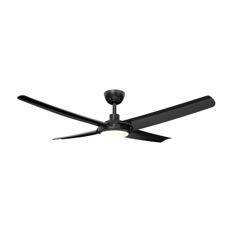 Barden 52" 30W DC Four Blade Ceiling Fan With Selectable CCT 22W LED Black - SDCF21/52/4BK/L