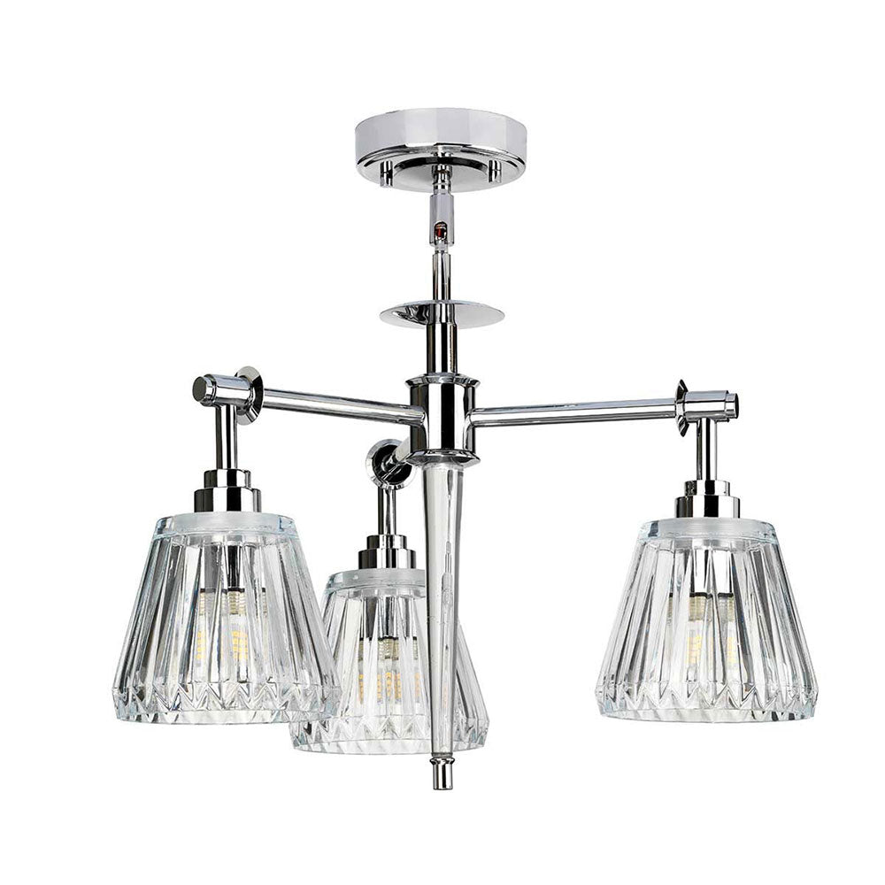Agatha 10W LED 3 Light Semi Flush Pendant Polished Chrome - BATH-AGATHA3P-PC