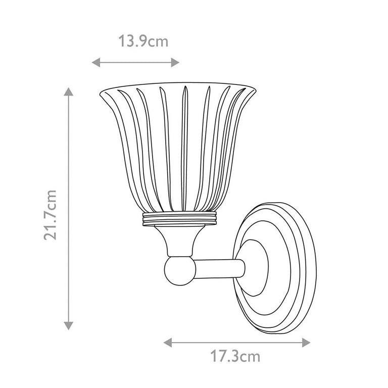 Austen 1 Light Wall Light Polished Chrome - BATH-AUSTEN1-PC