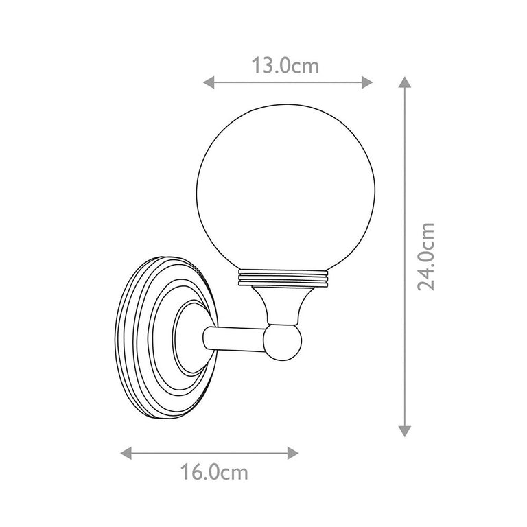Austen 1 Light Wall Light Polished Chrome - BATH-AUSTEN4-PC