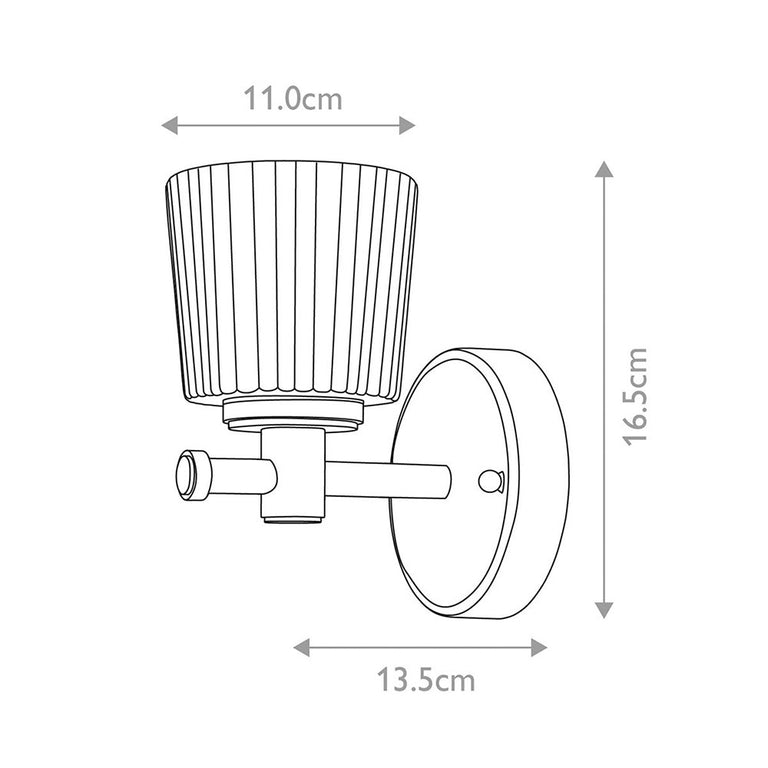 Binstead 1 Light 3W LED Wall Light Polished Chrome - BATH-BN1