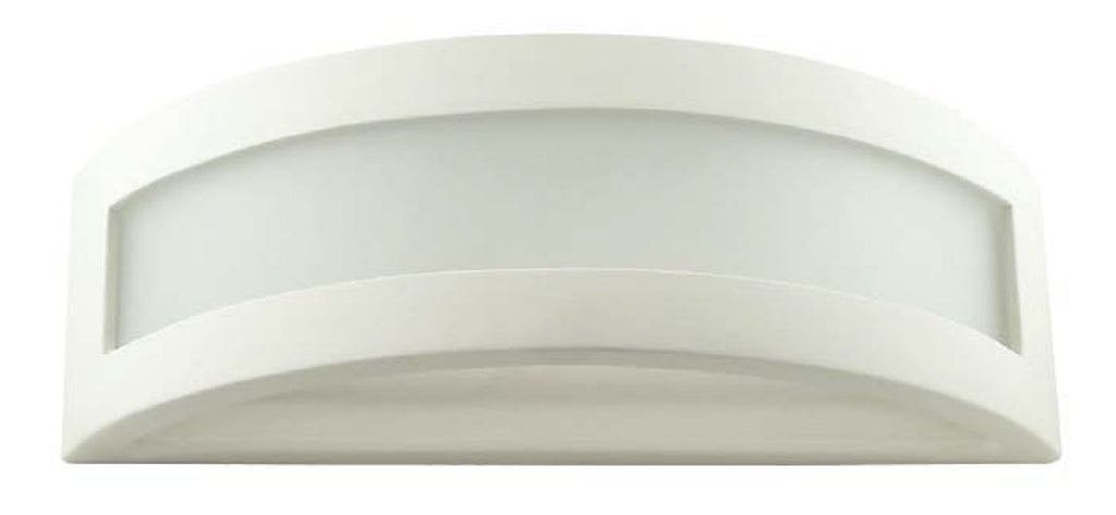 Belfiore 240V E27 Raw Ceramic Wall Light Frosted Glass - 11108