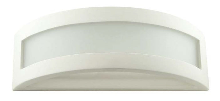 Belfiore 240V E27 Raw Ceramic Wall Light Frosted Glass - 11108