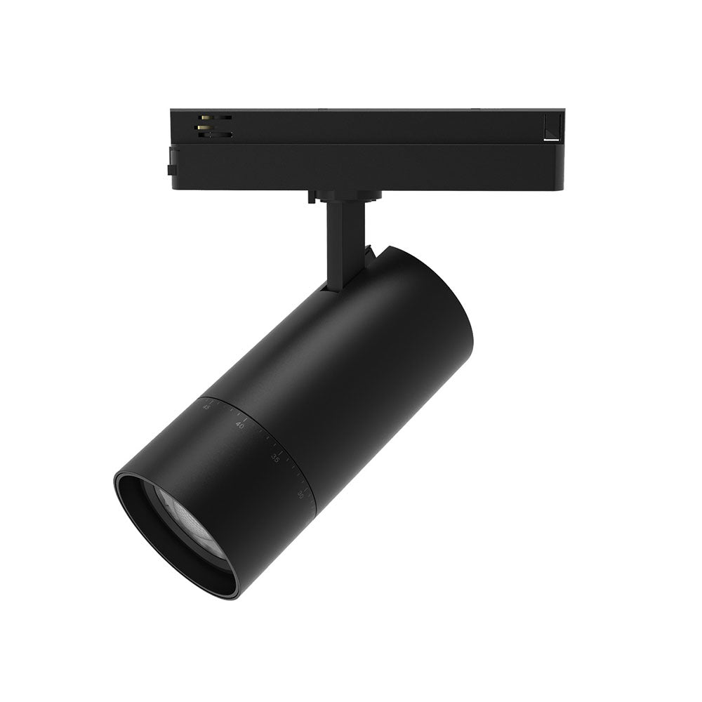 Single Circuit 30W Dimmable LED Zoom Track Light Black / Tri-Colour - BJ30-BKTC30C02