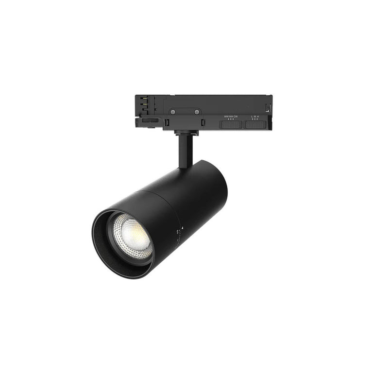 Three Circuit Dual Wattage 10W / 15W / 20W LED Zoom Track Light Black / Tri-Colour - BJ21-BKTC20C023P